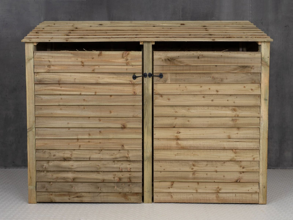 Wooden Log Store with Doors and Shelf W-227cm, H-126cm or 180cm, D-88cm