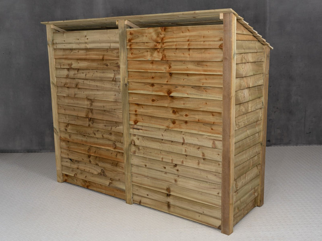 Wooden Log Store W-227cm, H-126cm or 180cm, D-88cm