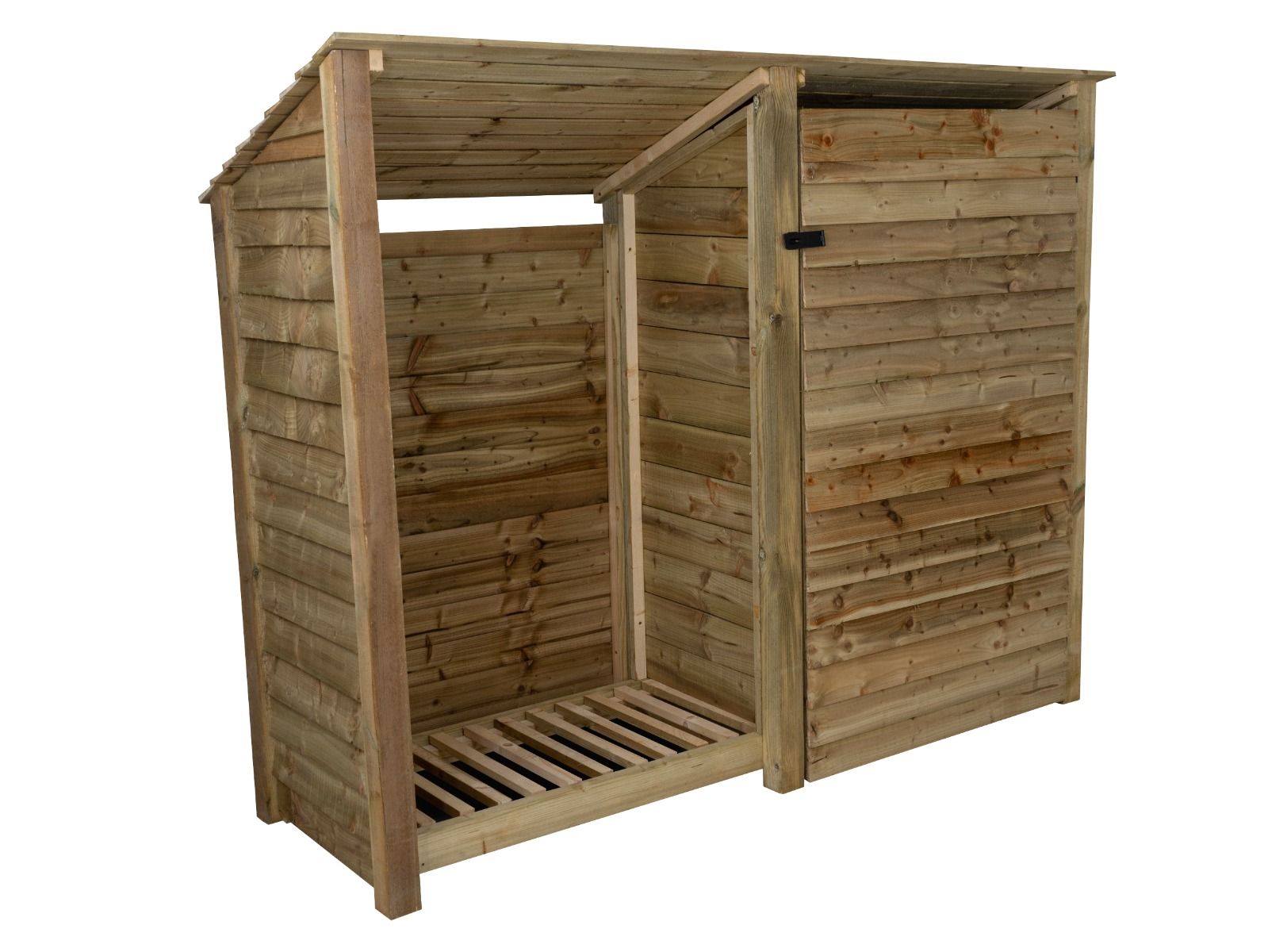 Wooden Garden Tool Storage (Roof Sloping Back) W-227cm, H-126cm or 180cm, D-88cm