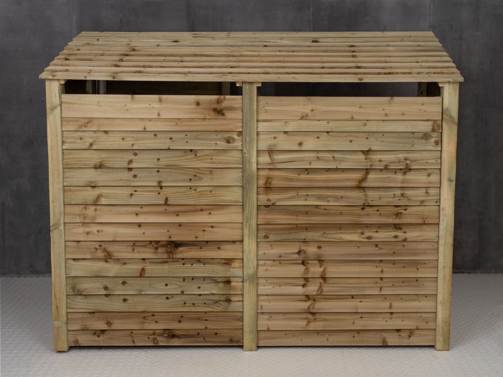 Wooden Garden Tool Storage (Roof Sloping Back) W-227cm, H-126cm or 180cm, D-88cm