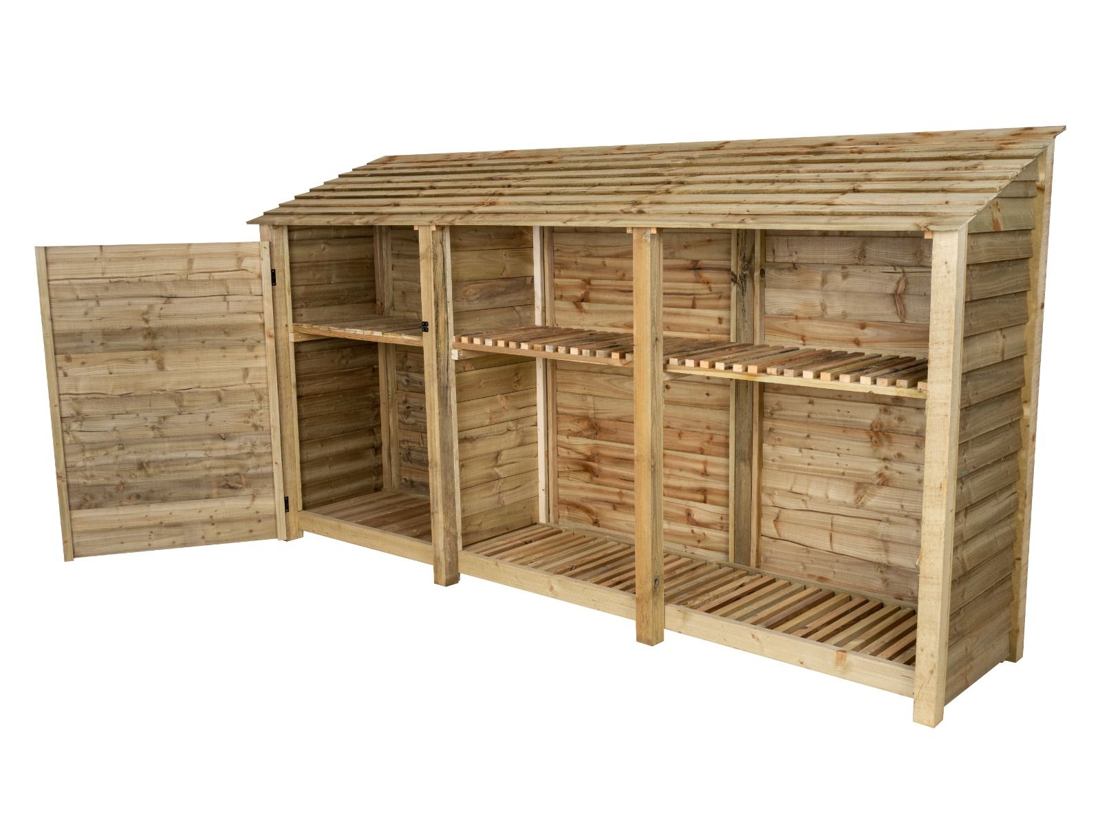 Wooden Garden Tool Storage with Shelf W-335cm, H-126cm or 180cm, D-88cm