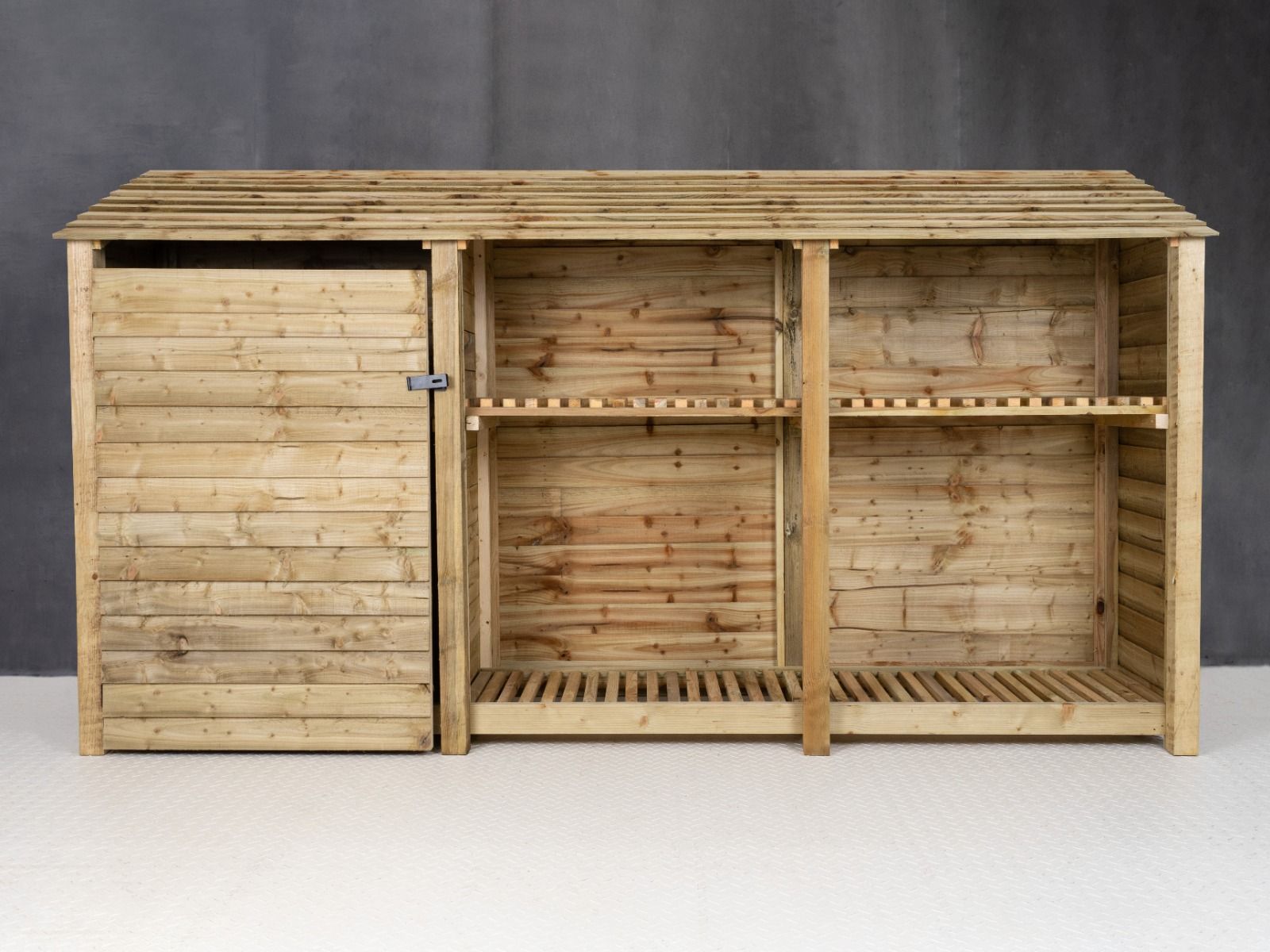 Wooden Garden Tool Storage with Shelf W-335cm, H-126cm or 180cm, D-88cm