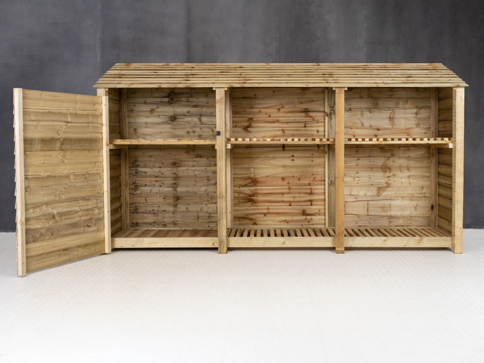 Wooden Garden Tool Storage with Shelf W-335cm, H-126cm or 180cm, D-88cm