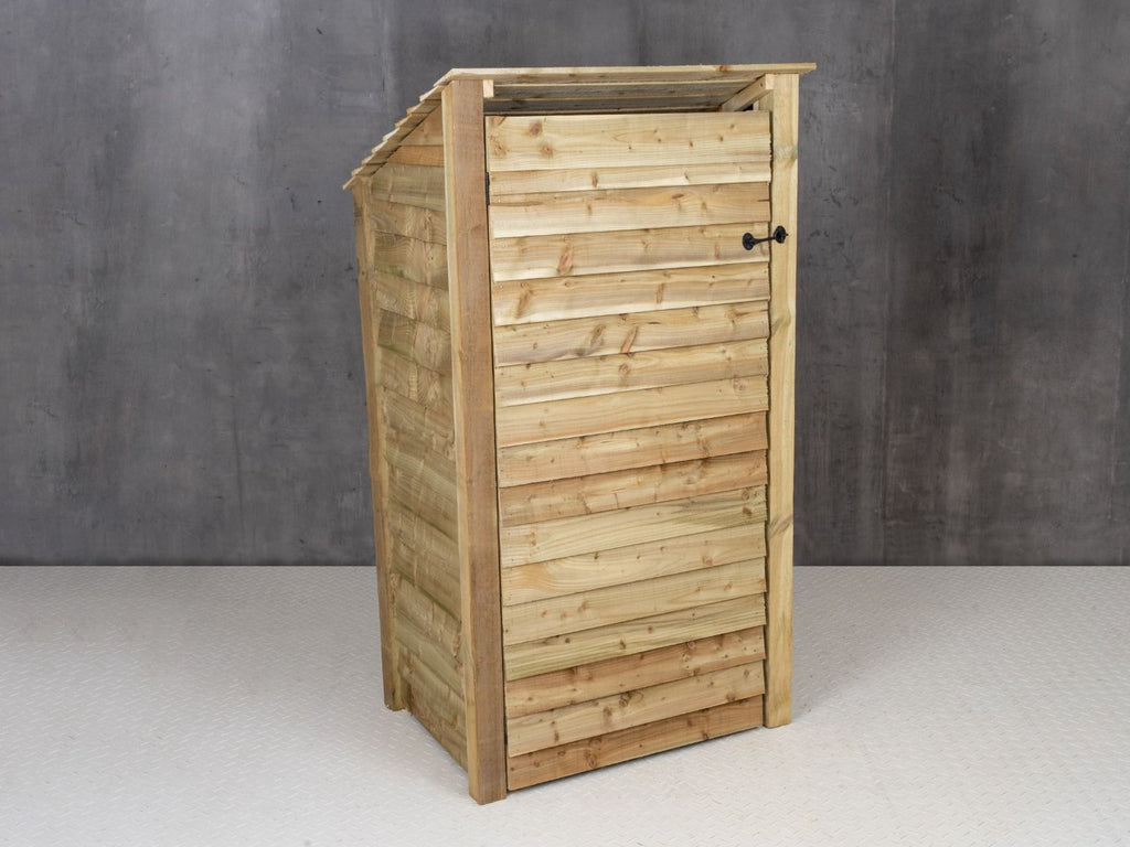 Wooden Log Store with Door and Shelf (Roof Sloping Back) W-99cm, H-126cm Or 180cm, D-88cm