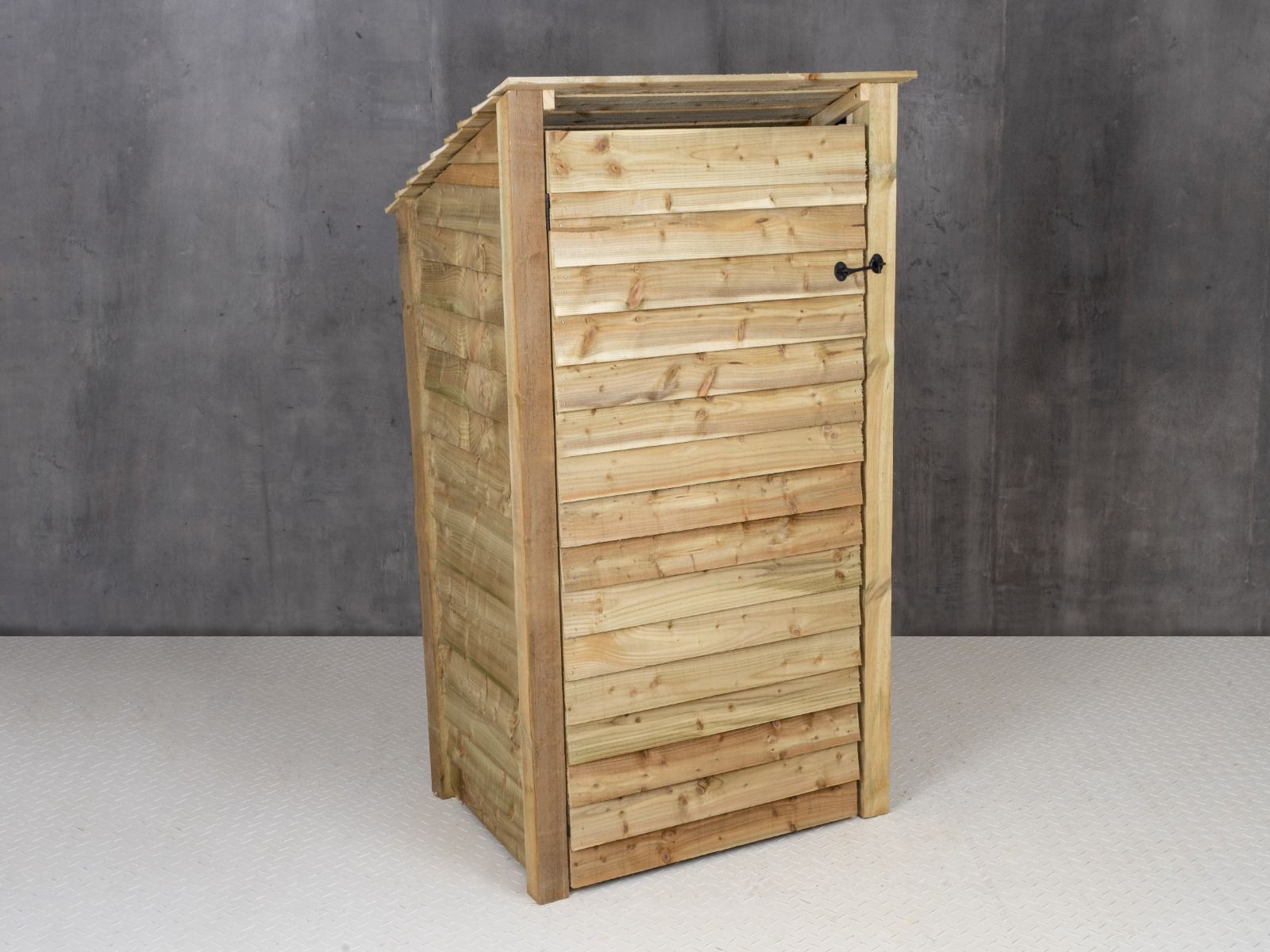 Wooden Log Store with Door and Shelf (Roof Sloping Back) W-99cm, H-126cm Or 180cm, D-88cm