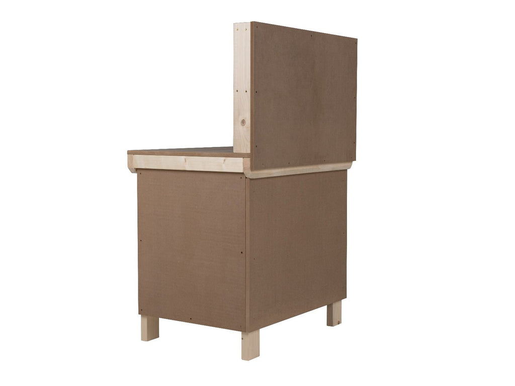 Wooden MDF Top Workbench With Lockable Cupboard (V.9) with back panel