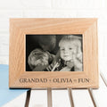 Personalised Wordsworth Collection Fun with Grandad Engraved Photo Frame