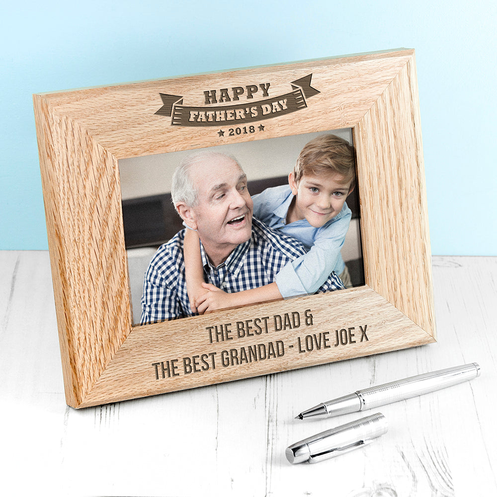 Personalised Wordsworth Collection Personalised Dad's Frame of Honour Oak Frame