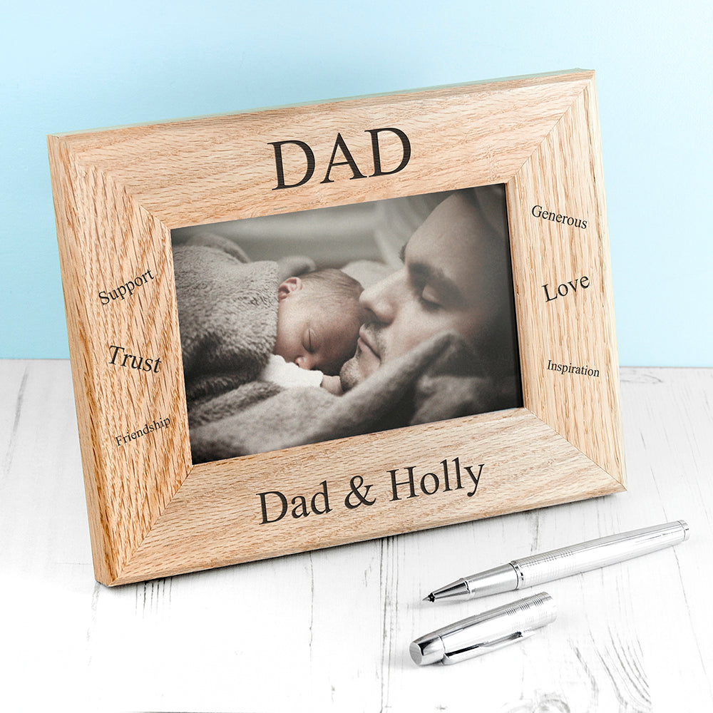 Personalised Wordsworth Collection Sentiments Dad Engraved Photo Frame