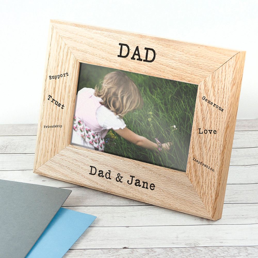 Personalised Wordsworth Collection Sentiments Dad Engraved Photo Frame