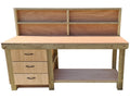 Wooden Eucalyptus top tool cabinet workbench with storage shelf (V.7) with back panel