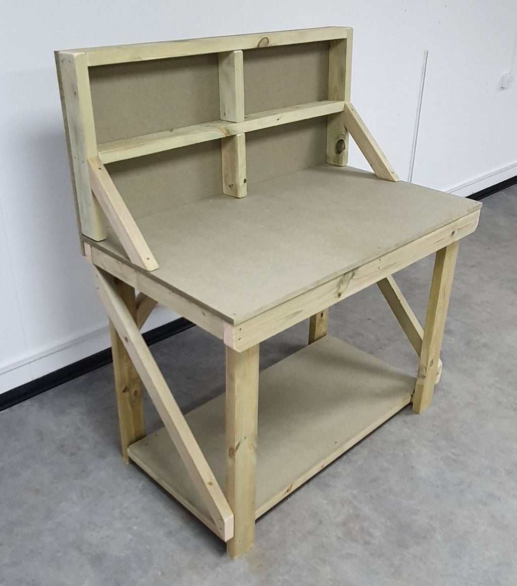 Wooden workbench 18mm uniMDF Moisture resistant top with back panel