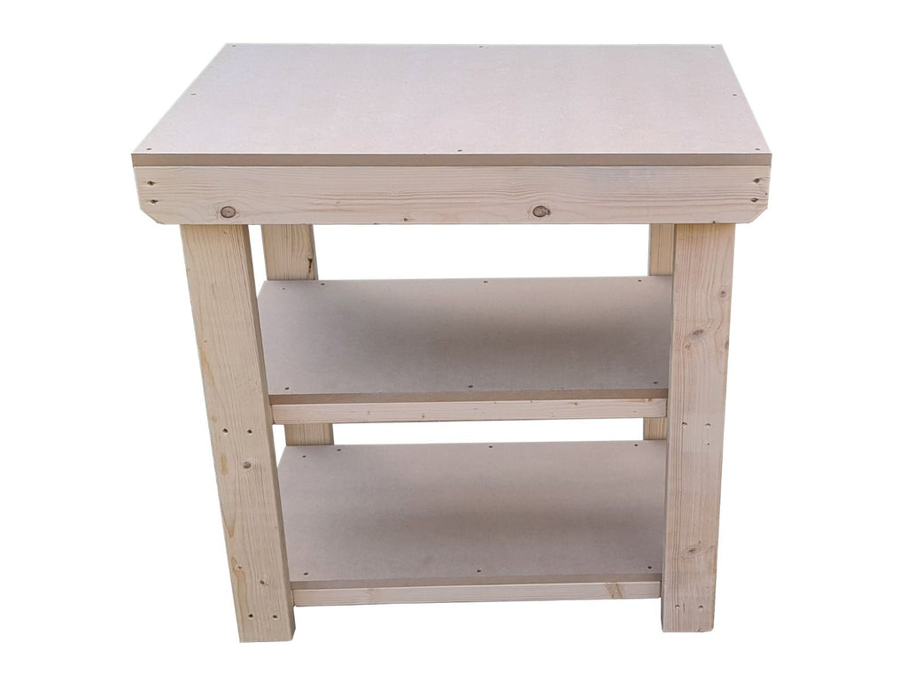 Wooden 18mm MDF Top Workbench with Double Shelf (Clearance range)