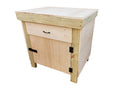 Wooden Eucalyptus hardwood top storage workbench with lockable cupboard and drawers (V.4)