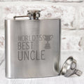 Worlds Best Uncle Hip Flask