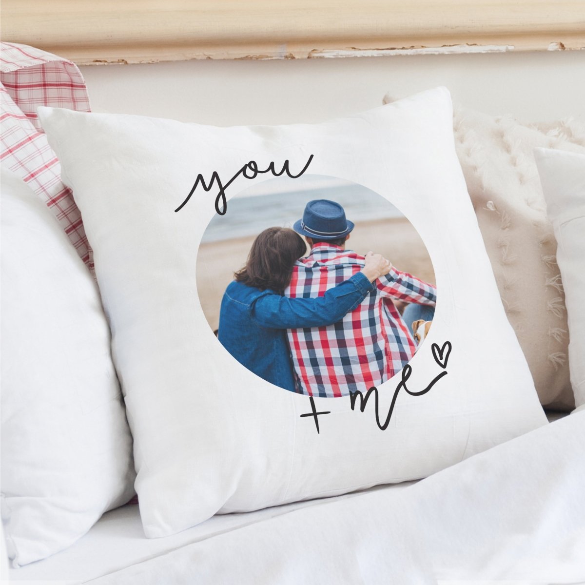 You & Me Photo Upload Cushion