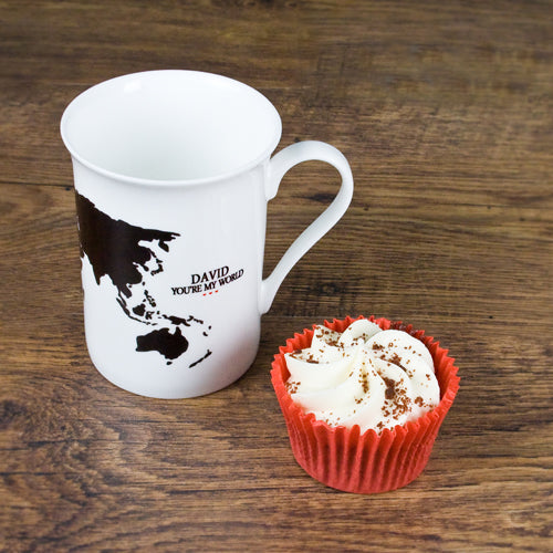 Personalised You're My World Map Bone China Mug
